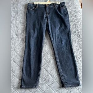 NWOT LOFT Dark Denim Jeans. Modern Skinny. Size 12. Cotton stretch.
